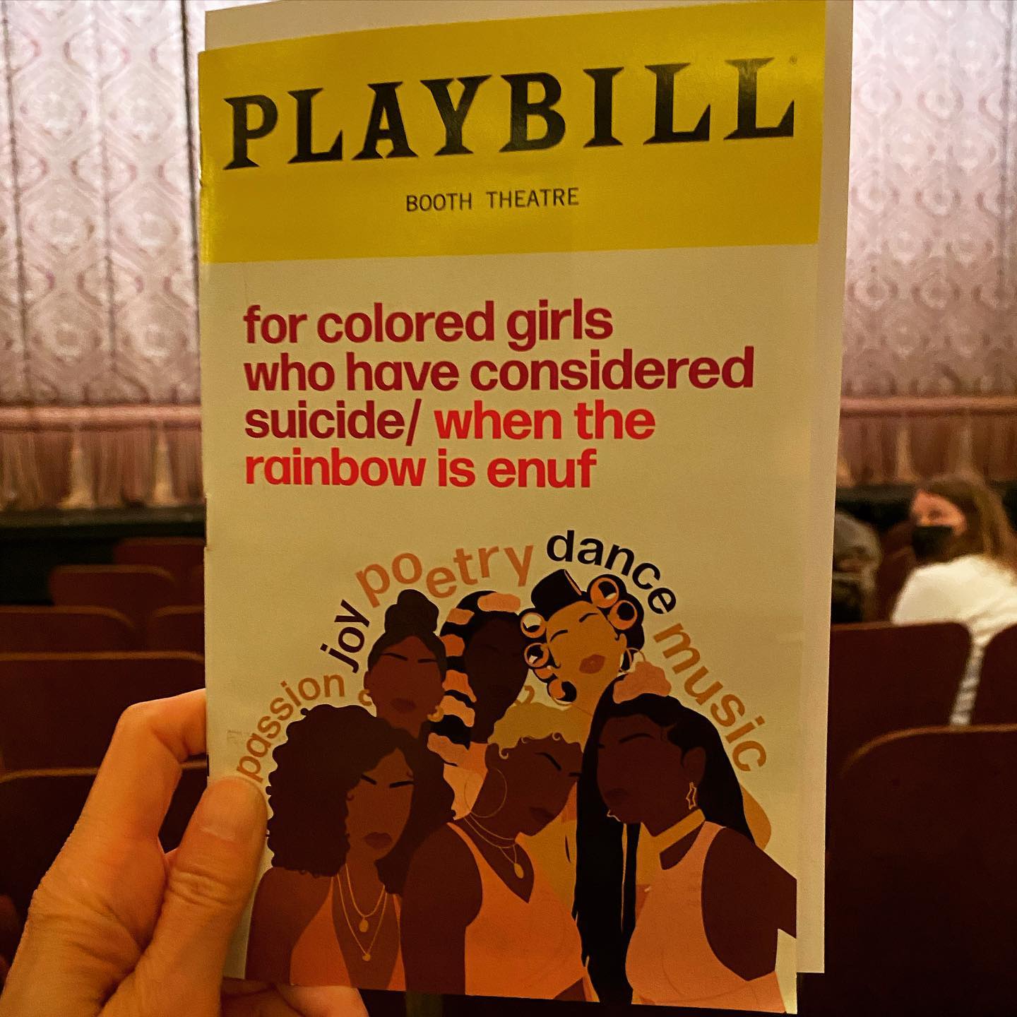 @forcoloredgirlsbroadway is joy, pathos, light, dance, fierce beauty & piercing words. I loved its form. Every time one of the 7 women were featured, they became my favorite.  I was moved by its affirmation of sisterhood, and the power of dance to say what can’t always be said. @camilleabrown is a marvel. See it. #forcoloredgirlsbroadway #broadway #choreopoem #nyctheatre #broadwayrevival #broadwaytheatre #camilleabrown #spokenword #dance  #ntozakeshange